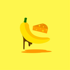 banana cheese creamy vector art illustration. graphic design 