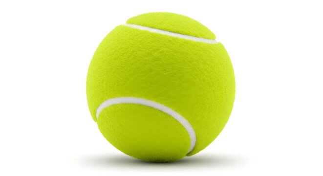 Realistic Tennis Ball on Clean White Background