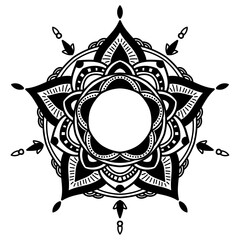 Mandala pattern hand drawn. Vector design illustration. Meditation element for India yoga. Ornament for decorating a greeting. vintage Wedding Invitation card