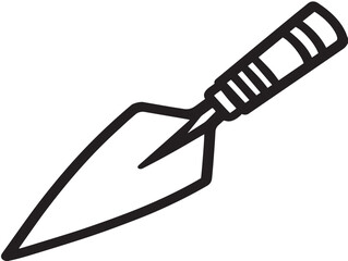 Clean masonry trowel line art construction icon