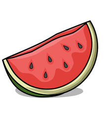 slice of watermelon vector illustration