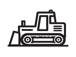Minimalist construction vehicle bulldozer vector artwork