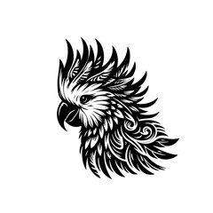 vector illustration of a tattoo of a bird