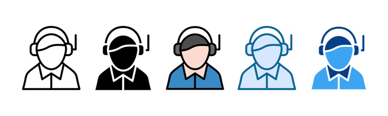 Support Agent Icon Icon Set Multiple Style Collection