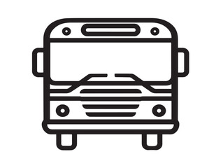 Flat vector icon of public transport bus