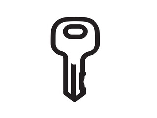 Minimalist key for car vector line icon