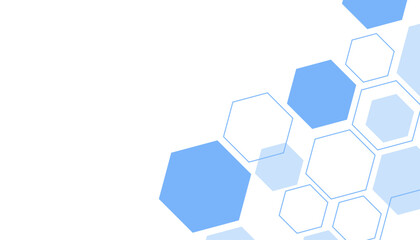 Abstract blue hexagon shape for frame illustration design