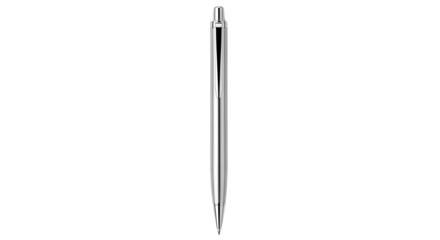 Metal Ballpoint Pen Isolated on Transparent Background