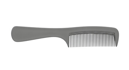 Simple Plastic Hair Comb Flat View on Transparent Background