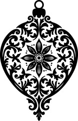 Naklejka premium Ornate Christmas Ornament decoration, pattern Tattoo Vector 