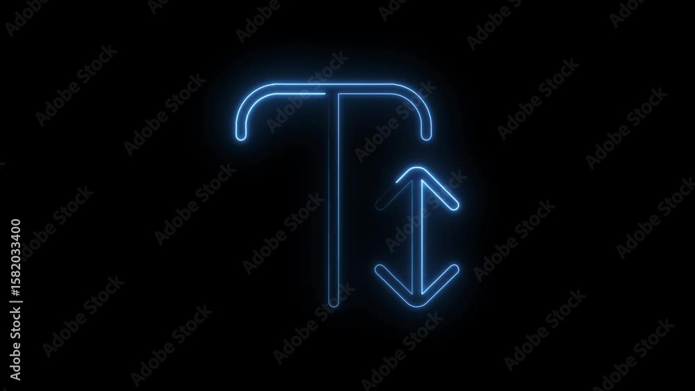 Aufkleber glowing text size adjustment animation on black background for graphic design projects