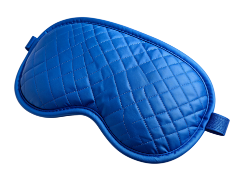 Comfortable Blue Eye Mask Folded Flat – High-Detail Sleepwear PNG, Transparent Background