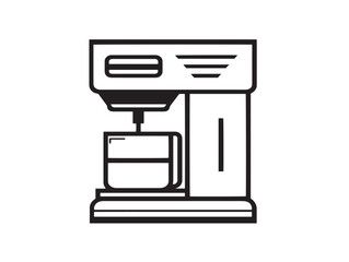 Stylish hot coffee machine in flat vector