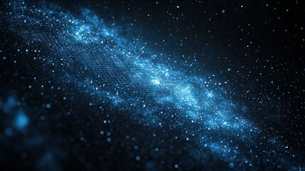 Fototapeta premium Blue, glittering cosmic dust, network