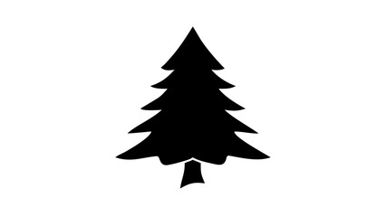 Fototapeta premium Minimal Christmas Tree Silhouette Clipart – Simple Holiday Pine Design