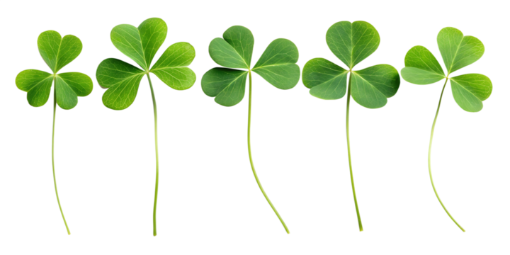 Four leaf clover symbol for St Patrick's Day celebration on green nature background
