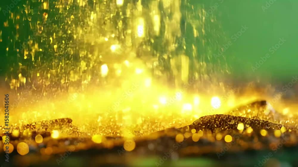 Poster create stunning visuals with bokeh random particles shimmering on an enchanting green background, bo