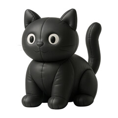 Naklejka premium PNG Cute plush black cat illustration.