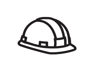 Worker headgear helmet icon in clean outline
