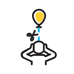 Vector multi color icon for Stress free