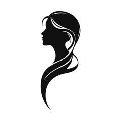 Elegant woman silhouette, female profile vector, beauty salon logo, lady face outline, stylish girl head design