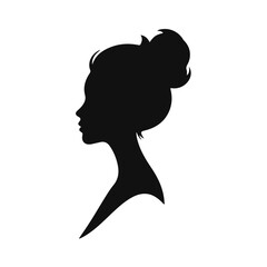 Elegant woman silhouette, female profile vector, beauty salon logo, lady face outline, stylish girl head design
