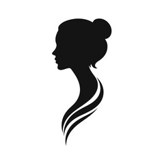 Elegant woman silhouette, female profile vector, beauty salon logo, lady face outline, stylish girl head design