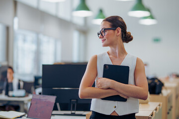 A Confident Business Professional Thriving in a Modern Office Environment Setting