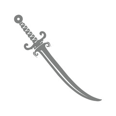 Obraz premium Curved Sword Silhouette Illustration