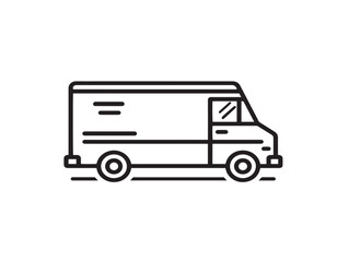 Minimal transportation delivery van icon vector illustration