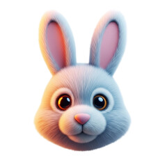 Adorable Bunny Emoji Face &ndash; Cute Cartoon Rabbit Head with Big Ears and Sweet Smile
