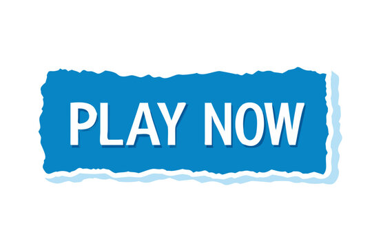 Ripped blue paper reveals "play Now" message 