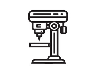 Electric drill machine icon in minimal flat vector