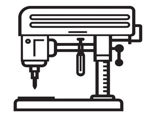 Construction drill tool icon in clean line style