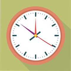 Cute wall clock flat vector