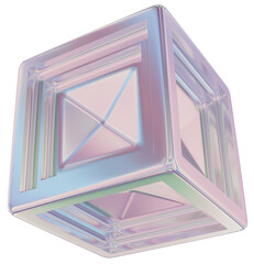 Texture square 3D Abstract Pastel Iridescent Shape
