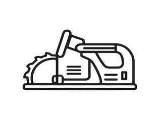 Power tool saw icon in sharp flat vector