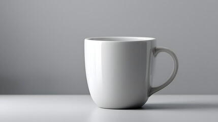 Simple Ceramic Mug: A minimalist aesthetic captured in a clean and crisp studio shot, showcasing a pristine ceramic mug against a neutral backdrop.