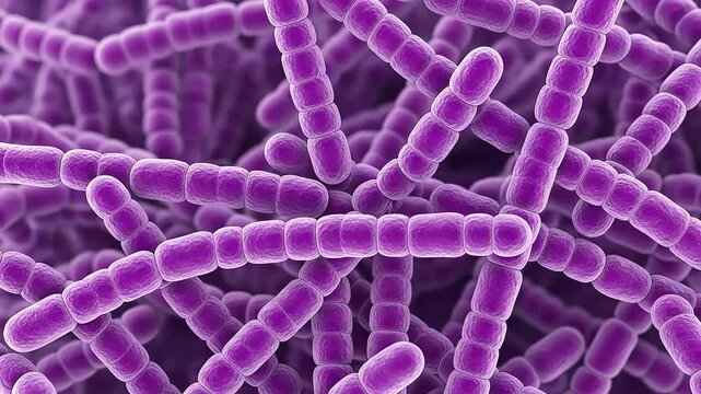 Microscopic View of Purple Bacterial Structures