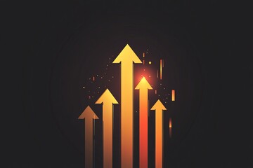Three upward trending arrows, signifying growth and progress.  A dynamic graphic for business or motivational purposes