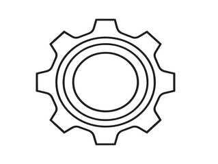 Stylish engine part gear icon in flat vector