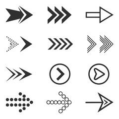 Arrows set of 100 black icons. Arrow icon. Arrow vector collection. Arrow. Cursor. Modern simple arrows. Vector illustration.