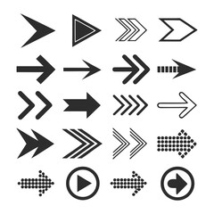 Arrows set of 100 black icons. Arrow icon. Arrow vector collection. Arrow. Cursor. Modern simple arrows. Vector illustration.