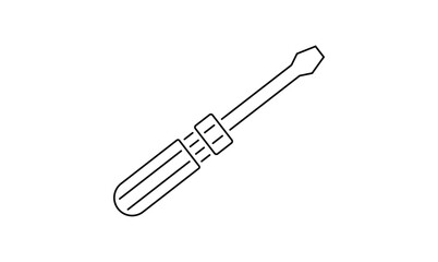 Screwdriver outline icon isolated on transparent background. EPS 10