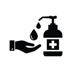 Hand Sanitizer Dispenser Icon, Personal Hygiene and Germ Protection Symbol