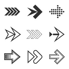 Arrows set of 100 black icons. Arrow icon. Arrow vector collection. Arrow. Cursor. Modern simple arrows. Vector illustration.