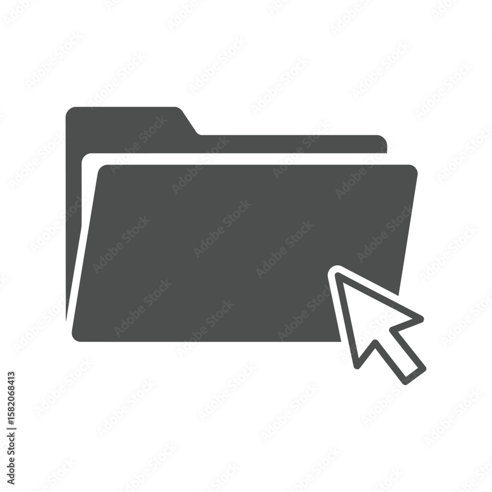 Aufkleber digital folder access icon, open directory click, file management system graphic