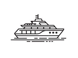 Obraz premium Minimalist ferry ship design in vector format