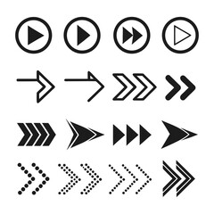Arrows set of 100 black icons. Arrow icon. Arrow vector collection. Arrow. Cursor. Modern simple arrows. Vector illustration.