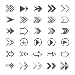 Arrows set of 100 black icons. Arrow icon. Arrow vector collection. Arrow. Cursor. Modern simple arrows. Vector illustration.